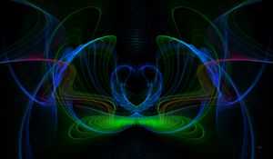 Preview wallpaper lines, distortion, abstraction, blue, green