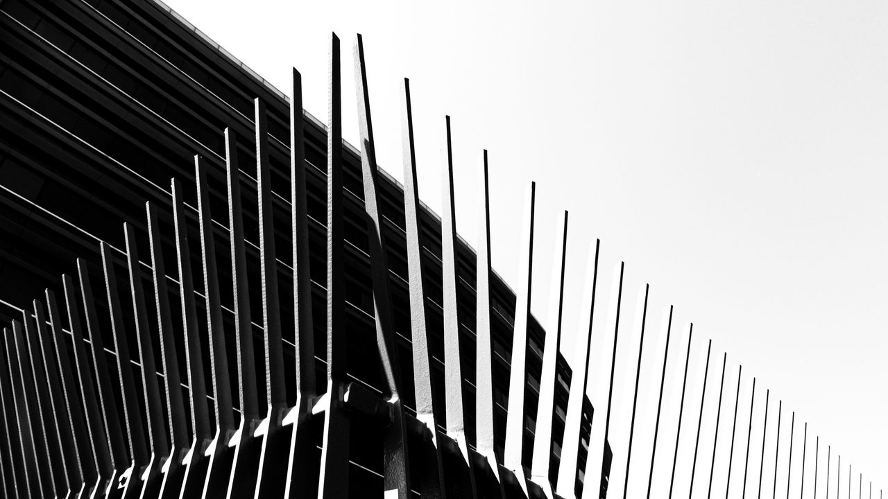 Wallpaper lines, facade, architecture, bw