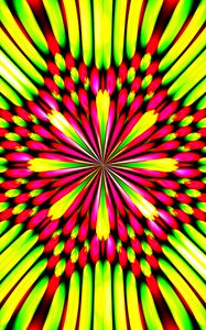 Preview wallpaper lines, flower, abstraction, green, pink, bright