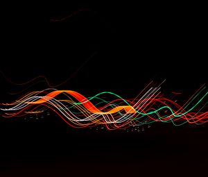 Preview wallpaper lines, freezelight, black background, abstraction