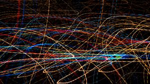 Preview wallpaper lines, glow, long exposure, freezelight, colorful