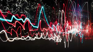 Preview wallpaper lines, glow, multicolored, neon, dark