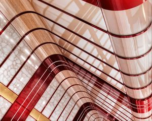 Preview wallpaper lines, highlights, abstraction, curves, white, red