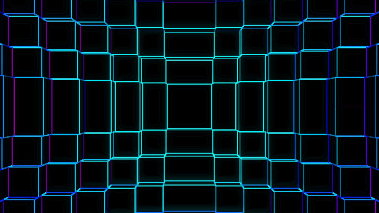 Wallpaper lines, immersion, cubes, shapes, glow