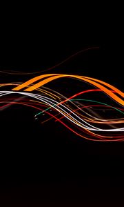 Preview wallpaper lines, intersection, glow, black background, abstraction