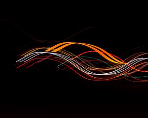 Preview wallpaper lines, intersection, glow, black background, abstraction