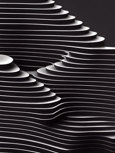 Preview wallpaper lines, layers, stripes, black and white, abstraction