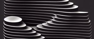 Preview wallpaper lines, layers, stripes, black and white, abstraction