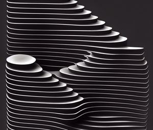 Preview wallpaper lines, layers, stripes, black and white, abstraction