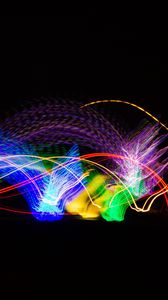 Preview wallpaper lines, light, long exposure, colorful, movement