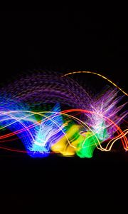 Preview wallpaper lines, light, long exposure, colorful, movement