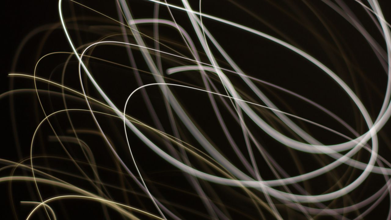 Wallpaper lines, light, long exposure, abstraction, tangled