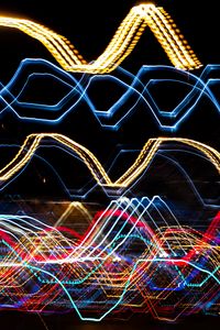Preview wallpaper lines, light, movement, long exposure, colorful