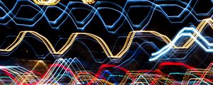 Preview wallpaper lines, light, movement, long exposure, colorful