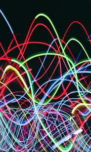 Preview wallpaper lines, light, neon, colorful, tangled