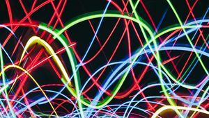 Preview wallpaper lines, light, neon, colorful, tangled