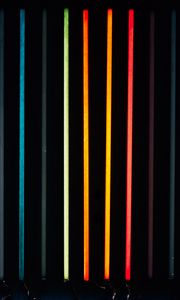 Preview wallpaper lines, multicolored, neon, light
