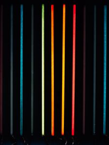 Preview wallpaper lines, multicolored, neon, light