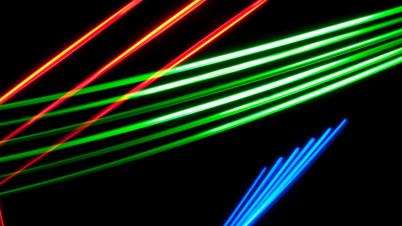 Wallpaper lines, neon, colorful, black