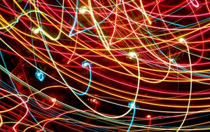Preview wallpaper lines, neon, colorful, glow, bright