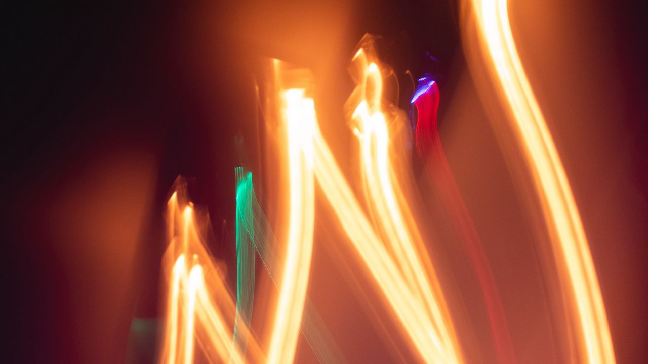 Wallpaper lines, neon, glow, wavy, light