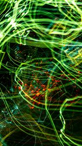 Preview wallpaper lines, neon, glow, green, abstraction