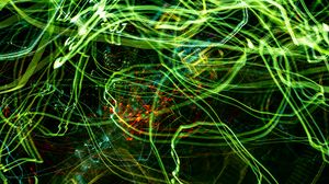 Preview wallpaper lines, neon, glow, green, abstraction