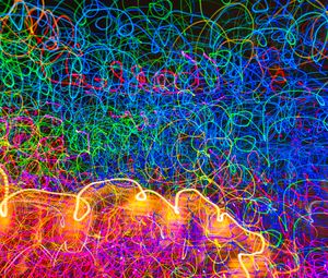 Preview wallpaper lines, neon, glow, freezelight, abstraction, colorful