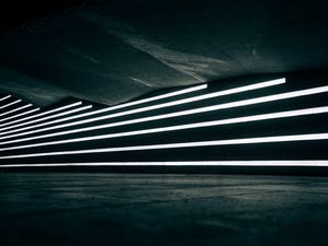 Preview wallpaper lines, neon, light, wall, underground, concrete