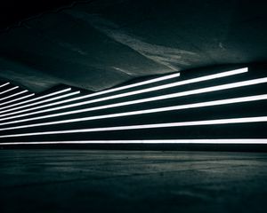 Preview wallpaper lines, neon, light, wall, underground, concrete