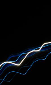 Preview wallpaper lines, neon, waves, wavy, black