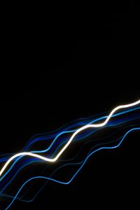 Preview wallpaper lines, neon, waves, wavy, black