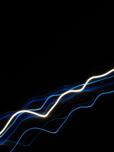 Preview wallpaper lines, neon, waves, wavy, black