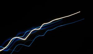 Preview wallpaper lines, neon, waves, wavy, black