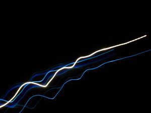Preview wallpaper lines, neon, waves, wavy, black