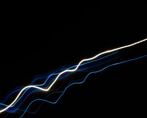 Preview wallpaper lines, neon, waves, wavy, black