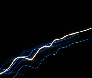 Preview wallpaper lines, neon, waves, wavy, black