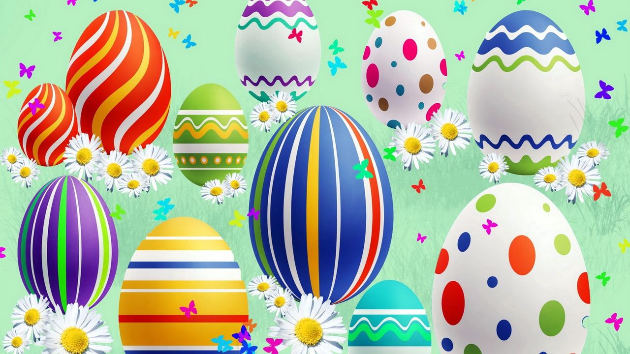 Wallpaper lines, patterns, colorful, holiday, easter