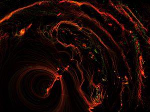 Preview wallpaper lines, red, stripes, glitter, abstraction