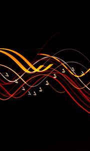 Preview wallpaper lines, ribbons, intersection, black background, abstraction