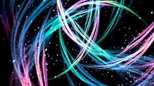 Preview wallpaper lines, sparks, glowing, bright, colorful, abstract, fractal