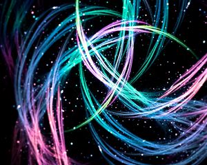 Preview wallpaper lines, sparks, glowing, bright, colorful, abstract, fractal