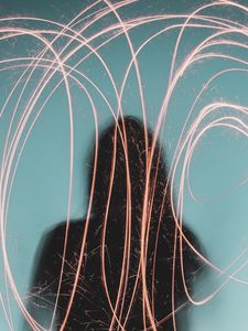 Preview wallpaper lines, sparks, silhouette, long exposure, light, movement