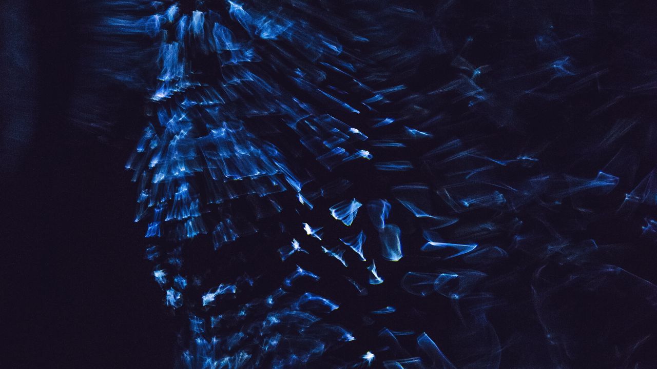 Wallpaper lines, spots, blue, dark, smoke