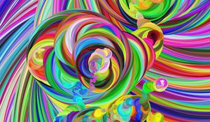 Preview wallpaper lines, spots, colorful, abstraction