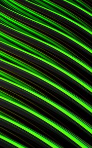 Preview wallpaper lines, stripes, sinuosity, green, black