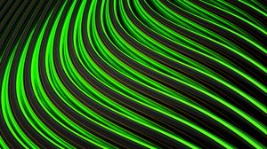 Preview wallpaper lines, stripes, sinuosity, green, black