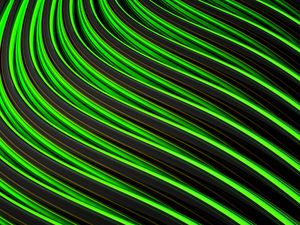 Preview wallpaper lines, stripes, sinuosity, green, black