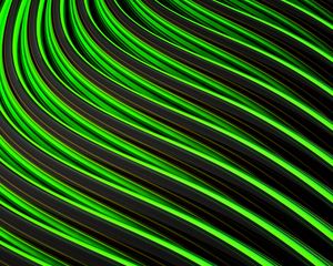 Preview wallpaper lines, stripes, sinuosity, green, black