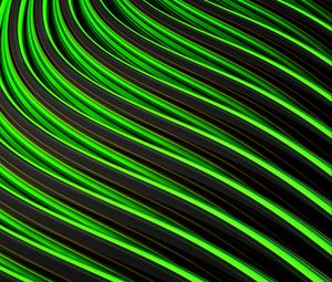 Preview wallpaper lines, stripes, sinuosity, green, black